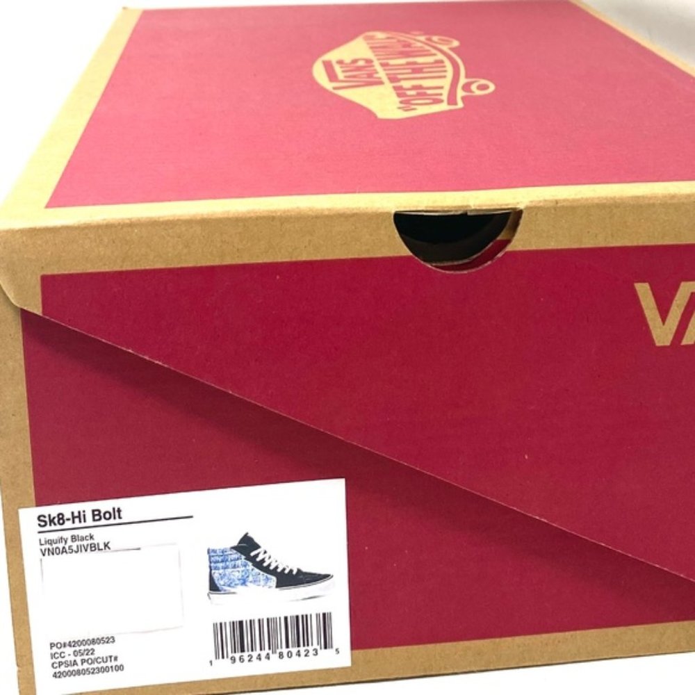 VANS Sk8-Hi Bolt Skate Shoes Canvas Suede Sneakers Blue Black Women VN0A5JIBLK - Picture 8 of 9